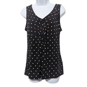 $5 Sale White House Black Market Black and White Polkadot V-Neck Blouse